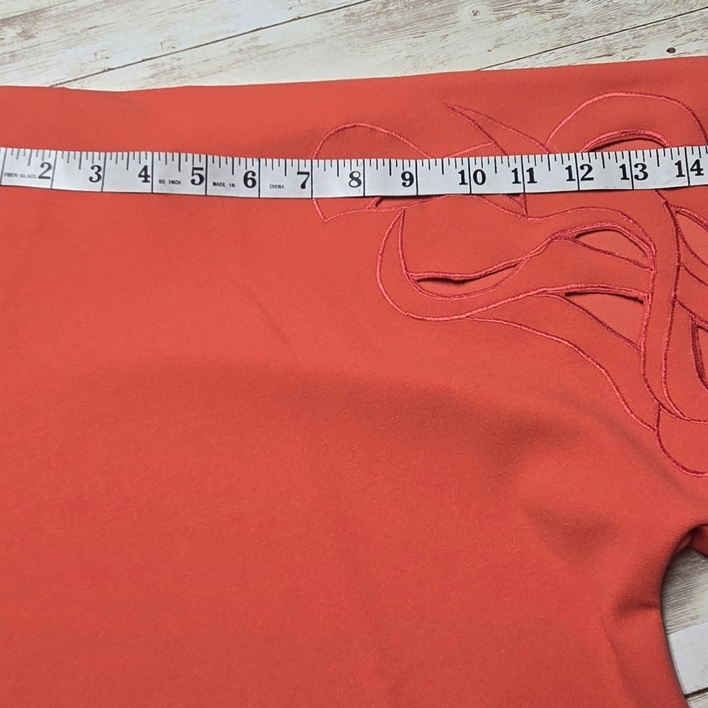 Natori Dress XL Knit Crepe Embroidered Sleeves Pockets NWT Original $170 FLAWED - Picture 5 of 12